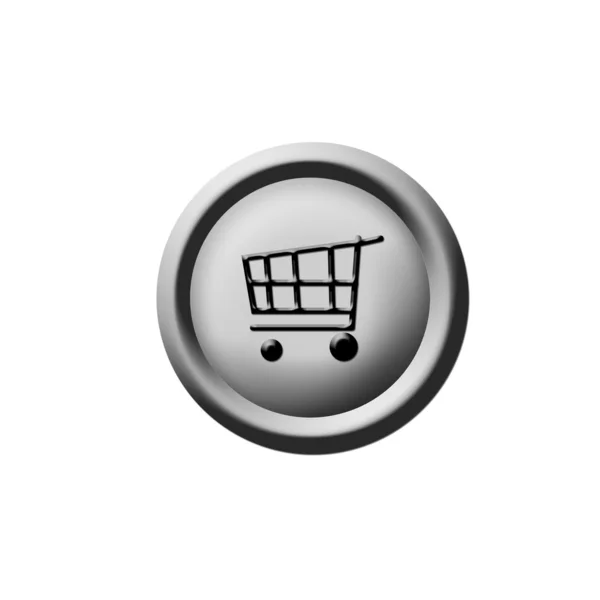 3d shopping cart button — Stock Photo, Image