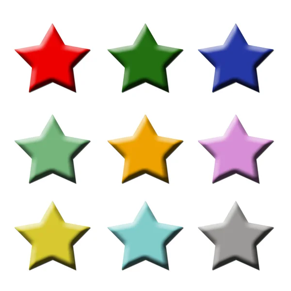 Star icons buttons colourful — Stock Photo, Image