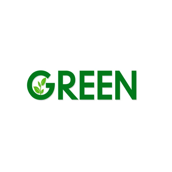 Green logo with small plant — Stok Foto