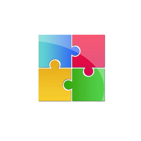 Colorful puzzle logo — Stock Photo, Image