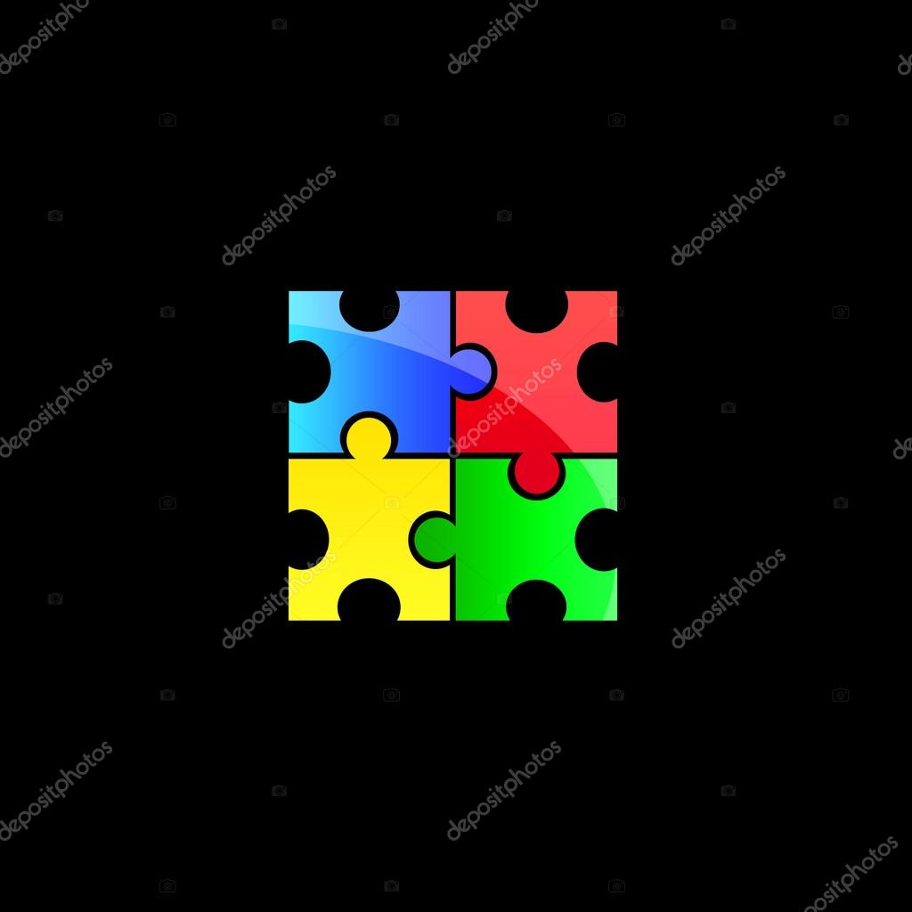 Colorful puzzle logo