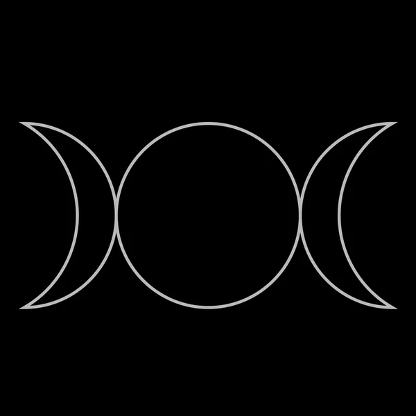 Wicca symbool, driedubbele godin Neopaganisme — Stockvector