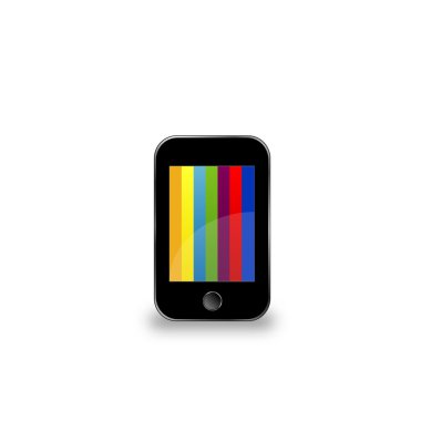 Mobile phone with colorful screen clipart
