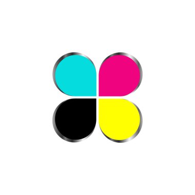CMYK baskı logo kavramı