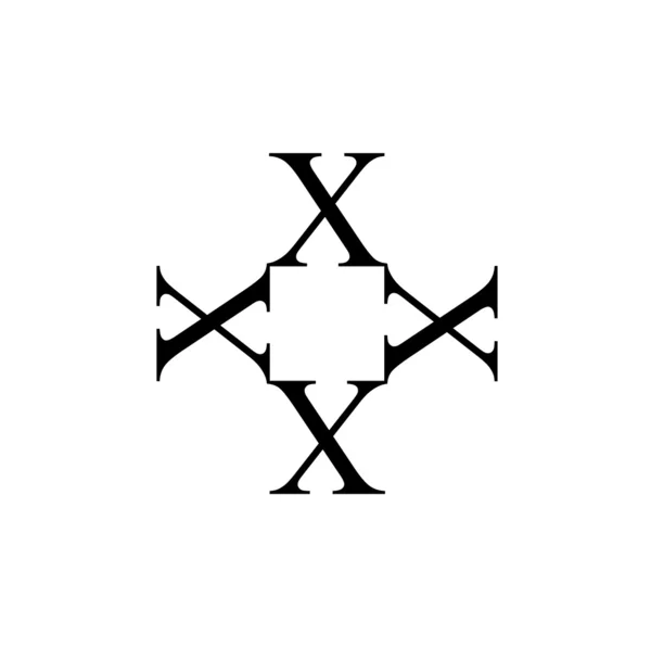 Obra de arte con alfabeto X — Vector de stock