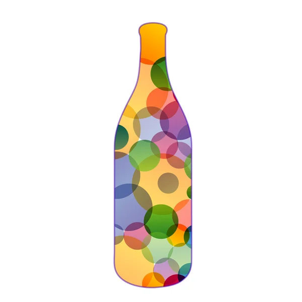 Botella con puntos de colores — Vector de stock