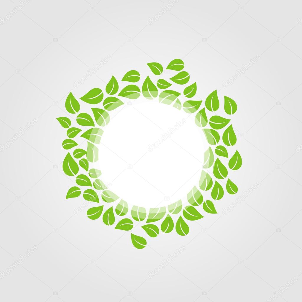 Design element with green leaves