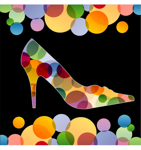 Sapato com círculos coloridos — Vetor de Stock