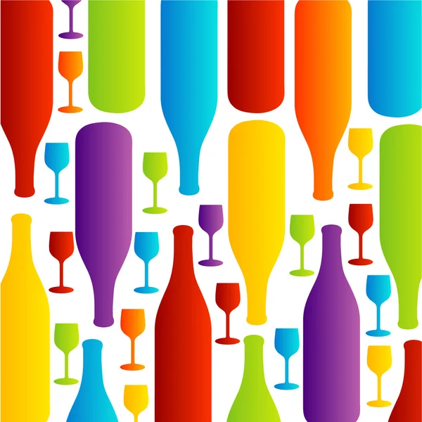 Fundo com garrafas coloridas — Vetor de Stock