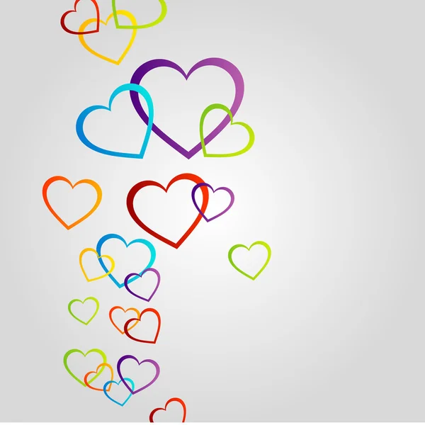 Fondo con corazones coloridos — Vector de stock