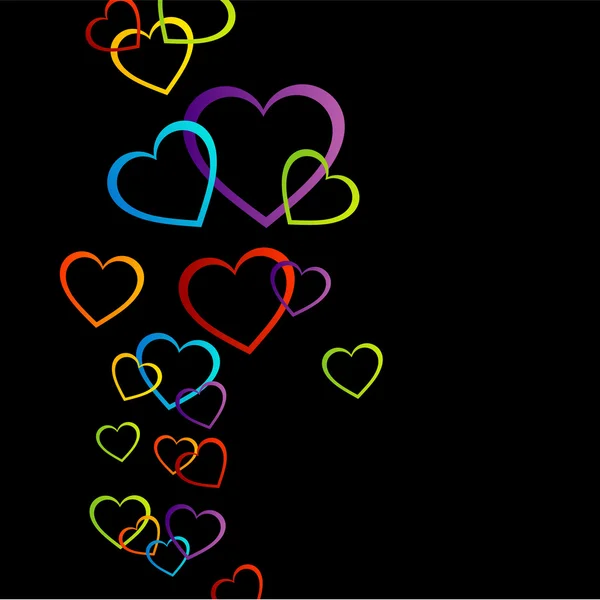 Fondo con corazones coloridos — Vector de stock