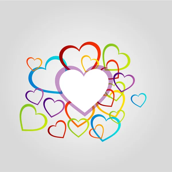 Fondo con corazones coloridos — Vector de stock