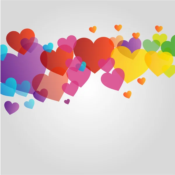 Arrière-plan avec des cœurs colorés — Image vectorielle