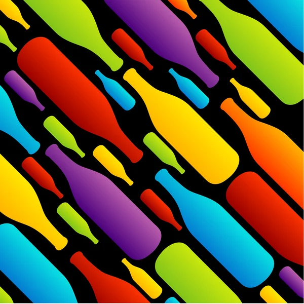 Fond avec des bouteilles colorées — Image vectorielle