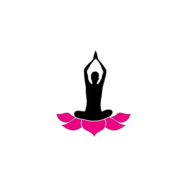 Jogín na lotus obchodní logo — Stockový vektor