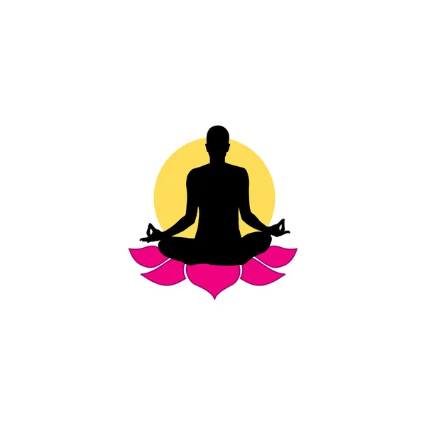 Yogi op lotus-business logo — Stockvector