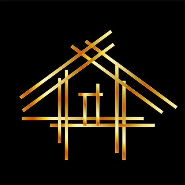 不動産家のロゴ — ストックベクタ