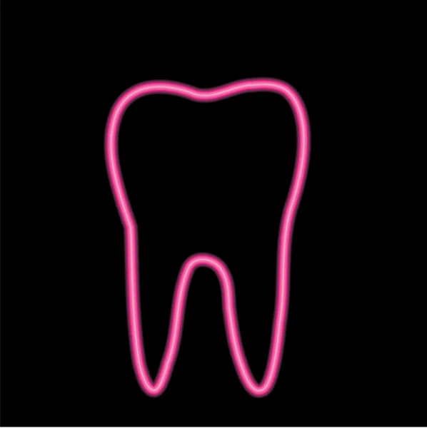 Логотип неоновых зубов — стоковый вектор
