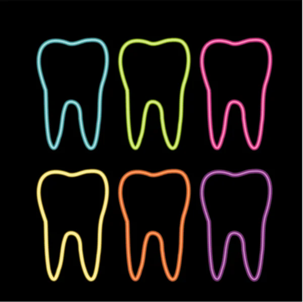 Neon tooth logo — Stock Vector