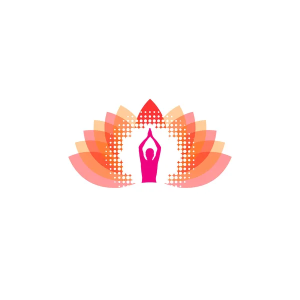 瑜伽徽标概念 — 图库矢量图片