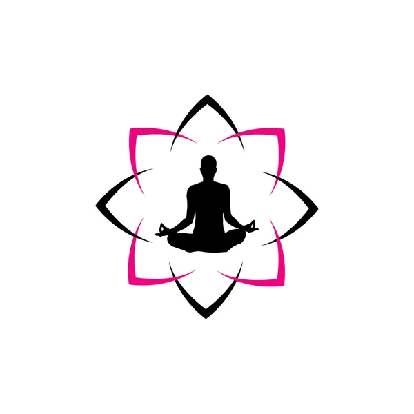 Logotipo de ioga em um lótus abstrato —  Vetores de Stock