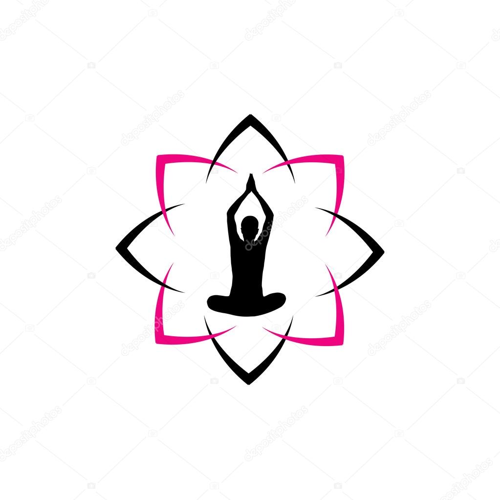 Yoga logo in an abstract lotus