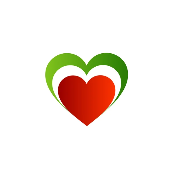 Srdce s italskou vlajkou barvami — Stockový vektor