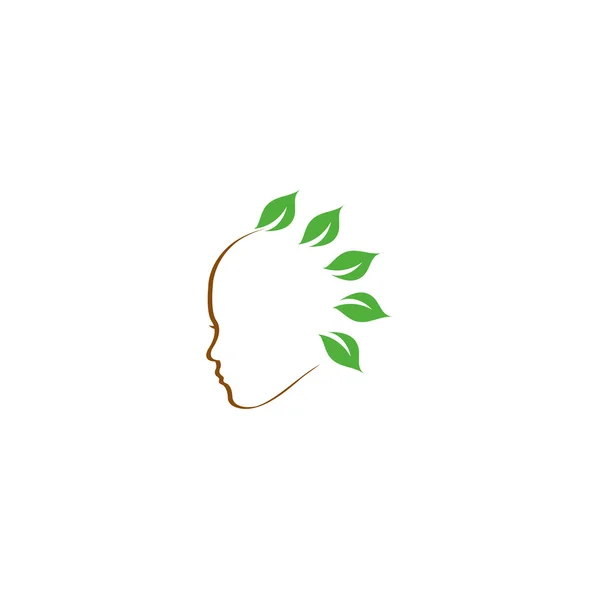 髪型の葉を持つ — ストックベクタ
