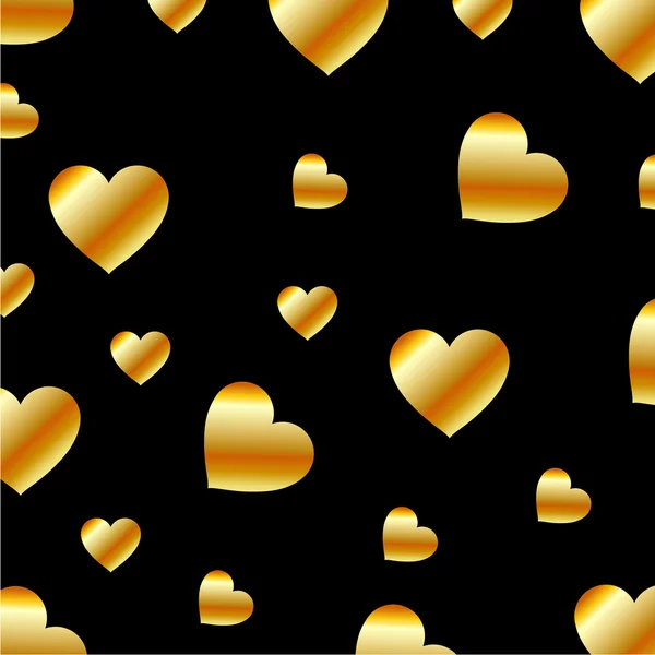Золотые сердца фон — стоковый вектор