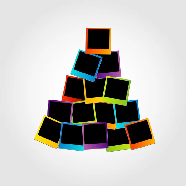 Polaroid-Weihnachtsbaum — Stockvektor