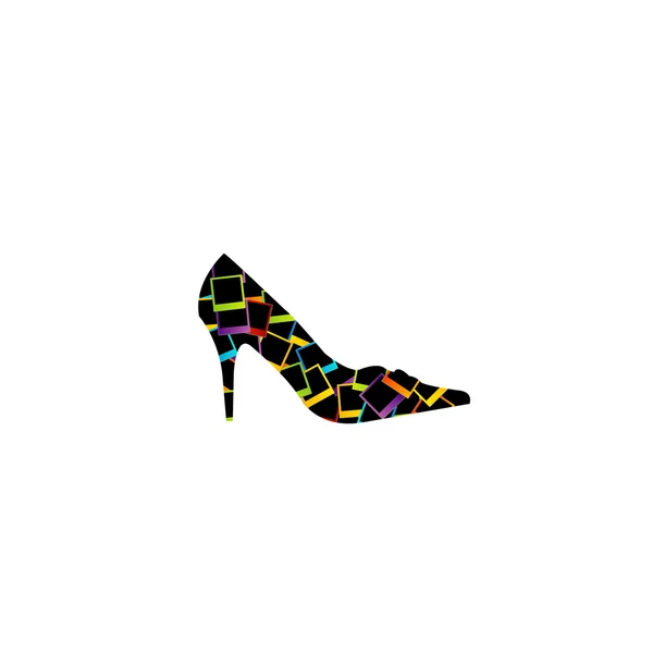 Chaussure avec polaroïds — Image vectorielle