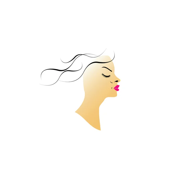 Lady with wavy hair — Stock Vector