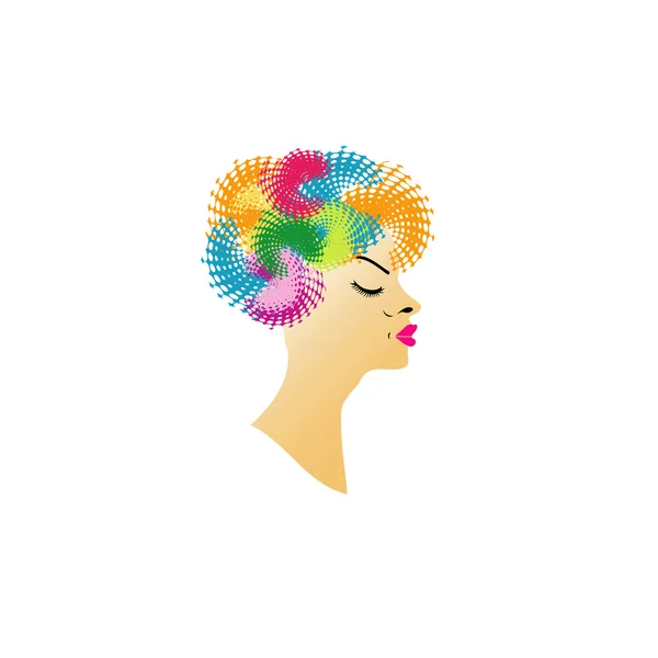 Coiffure colorée — Image vectorielle