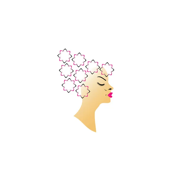 花のヘアスタイル — ストックベクタ