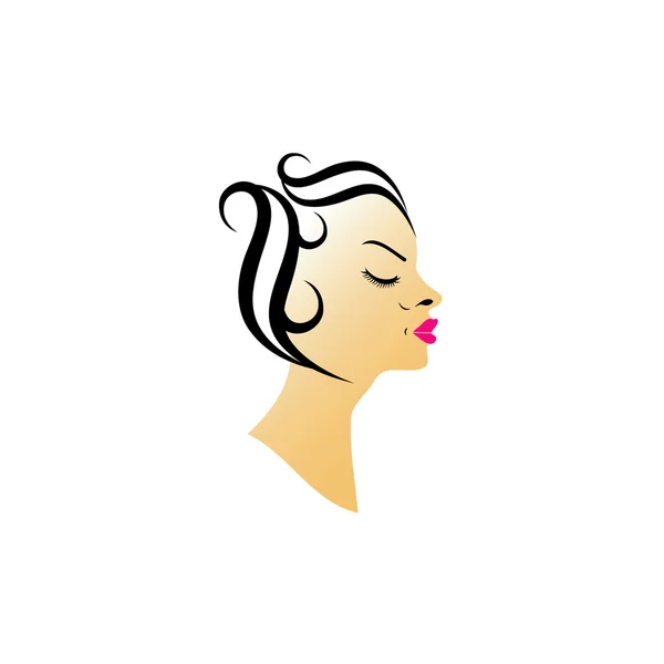 Vintage hairstyle with victory rolls — Stock Vector