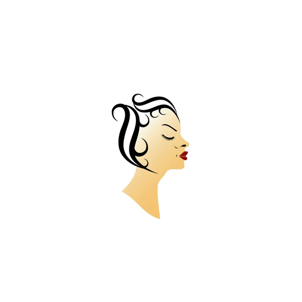 Vintage hairstyle with victory rolls — Stock Vector