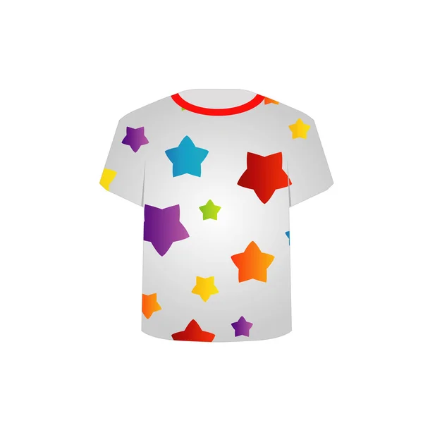 T shirt sjabloon - kleurrijke sterren — Stockvector