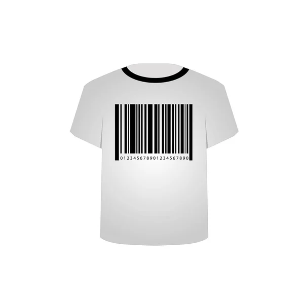 T-Shirt Template- Graphique de code à barres — Image vectorielle