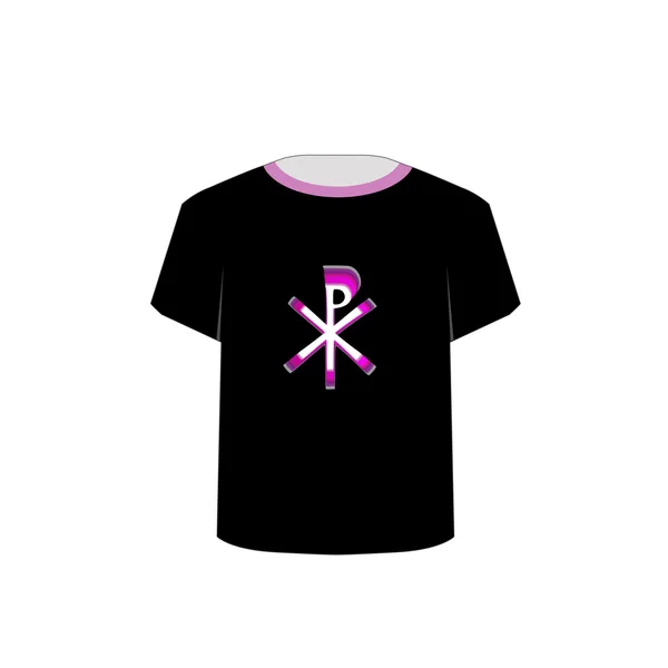 Tシャツテンプレート- Monogram of Christ — ストックベクタ