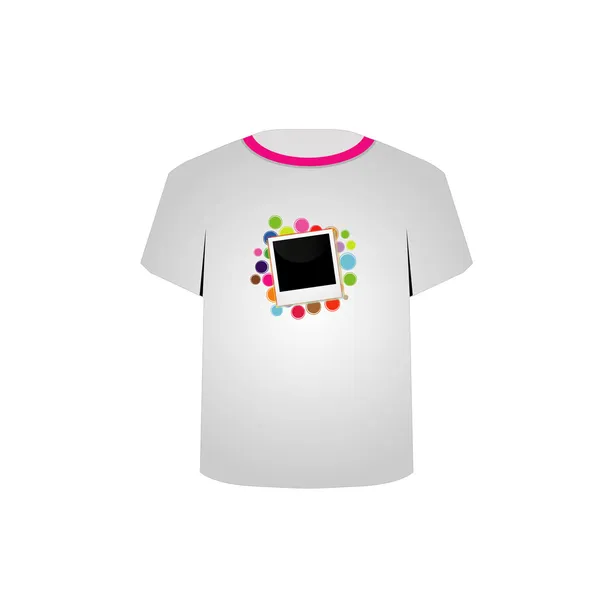 T Shirt Template - Colagem polaróide — Vetor de Stock