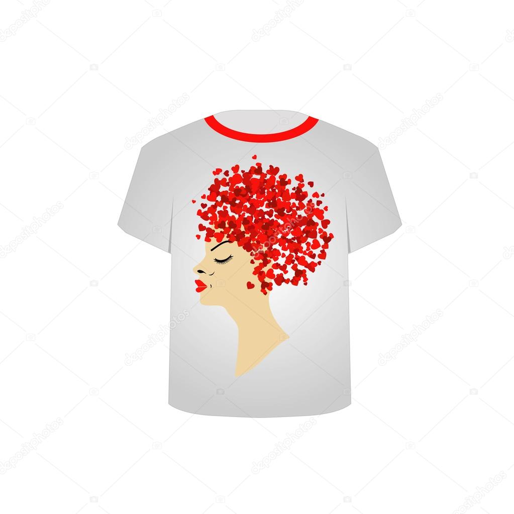 T Shirt Template- Valentine hair
