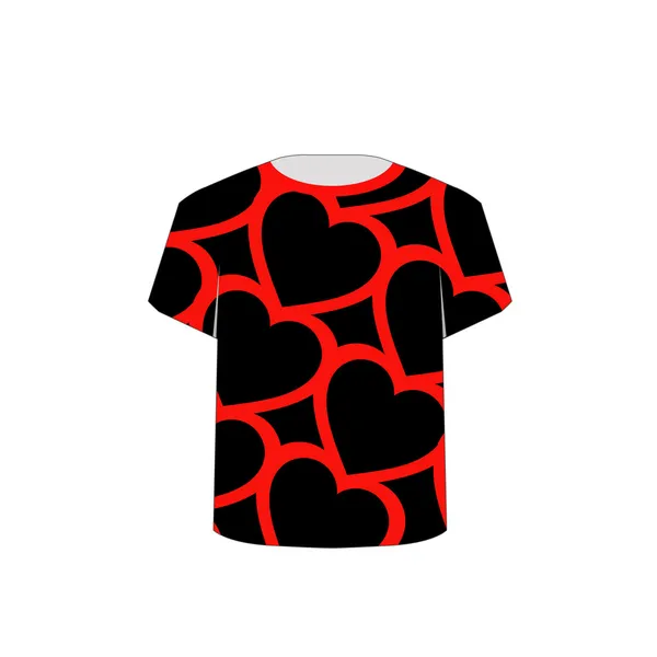 T-Shirt Template-Valentine Hearts — Stockový vektor