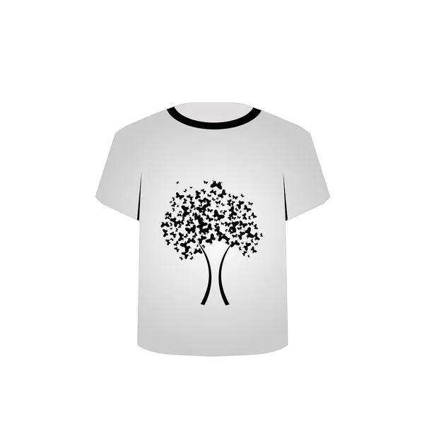 Tシャツテンプレート-蝶の木 — ストックベクタ
