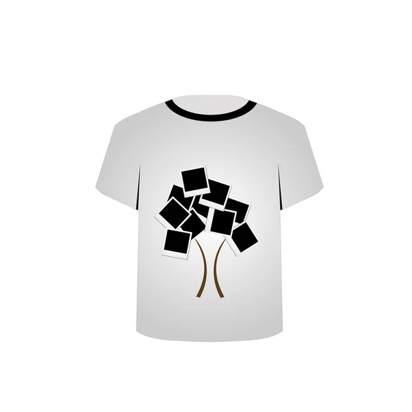 T-Shirt Szablon - Polaroid drzewo — Wektor stockowy