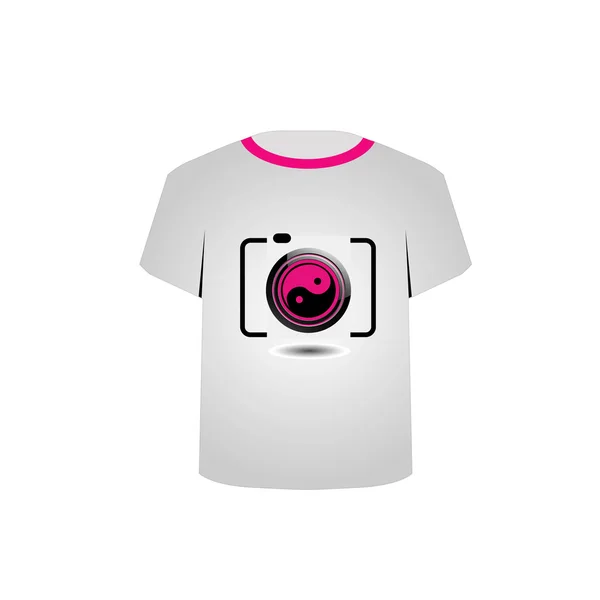 Tシャツテンプレート-デジタルカメラ — ストックベクタ