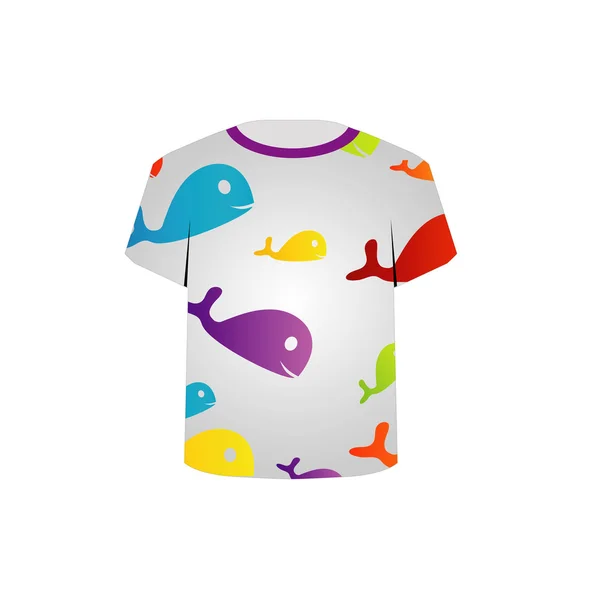 T-Shirt Template- bunte Fische — Stockvektor