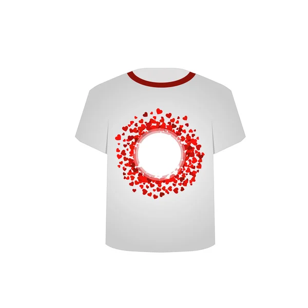 T-Shirt Template-Valentine Hearts — Stockový vektor