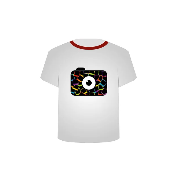 T Shirt Template- digitale camera — Stockvector