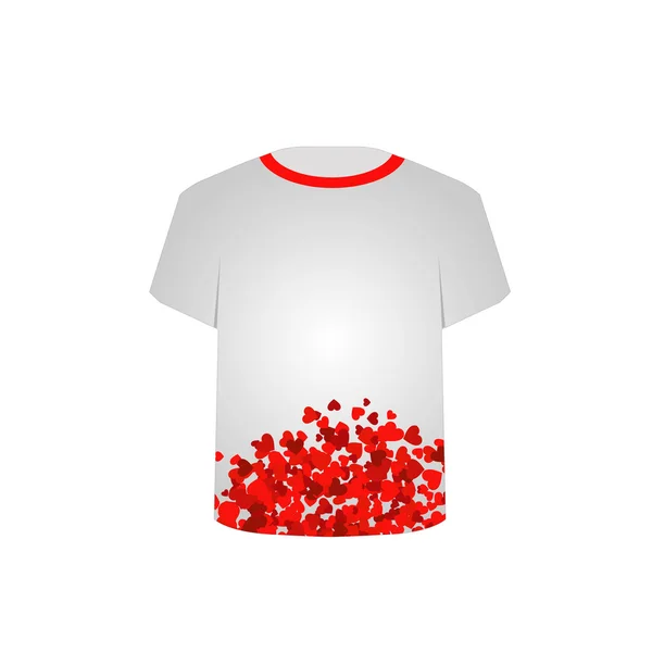 T-Shirt Template- Valentinsherzen — Stockvektor