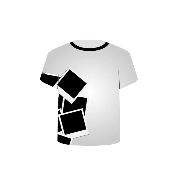 T Shirt Template- Colagem Polaroid — Vetor de Stock